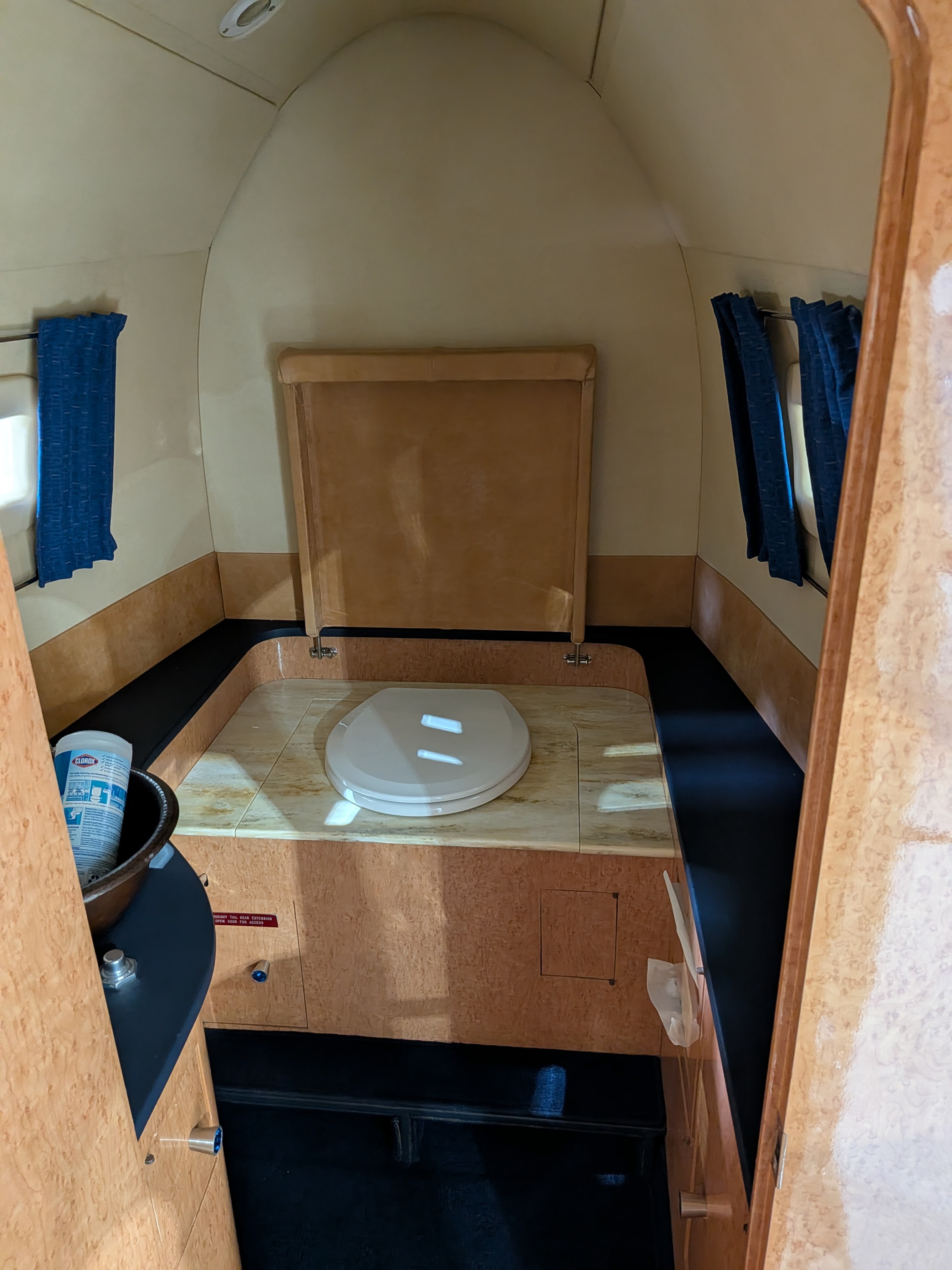 Howard 500 lavatory — original wood and birdseye maple interior